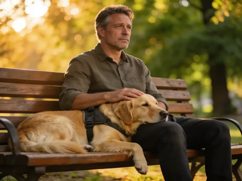 Mensch mit Assistenzhund – Golden Retriever als treuer Begleiter